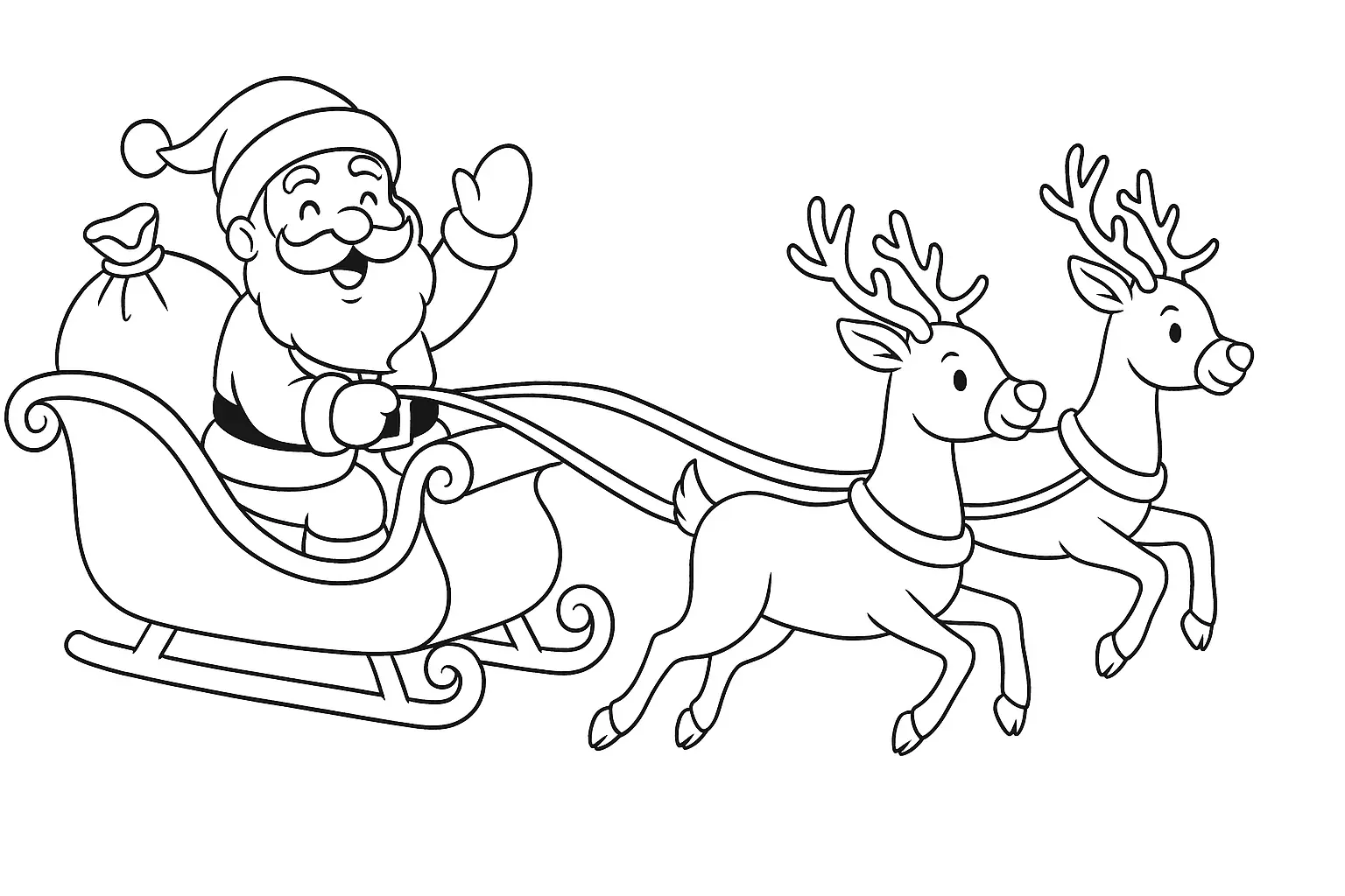 Santa Claus on Flying Sleigh