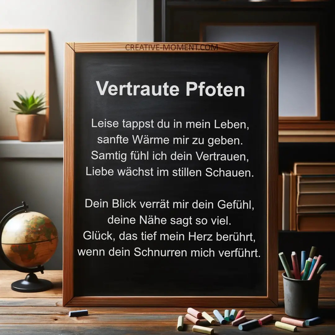Kurzes Gedicht über Mensch und Katze – „Vertraute Pfoten“