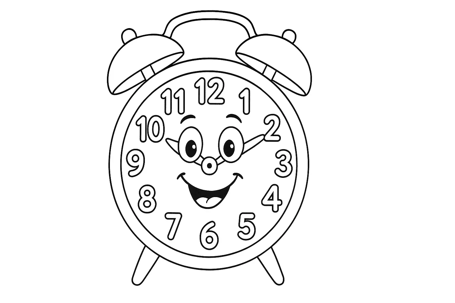 Alarm Clock Coloring Page – Funny Face (Free PDF)