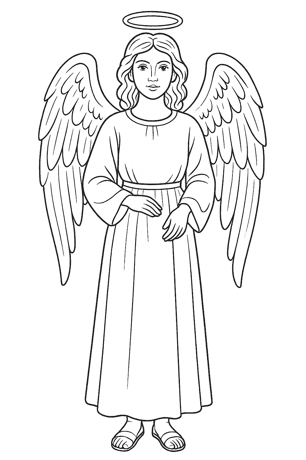 Angel Coloring Page – Heavenly Template for Kids