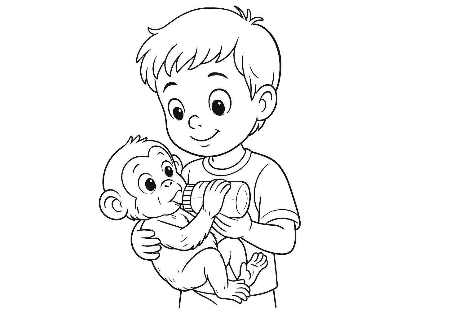 Baby Monkey Coloring Page – Sweet Template for Kids