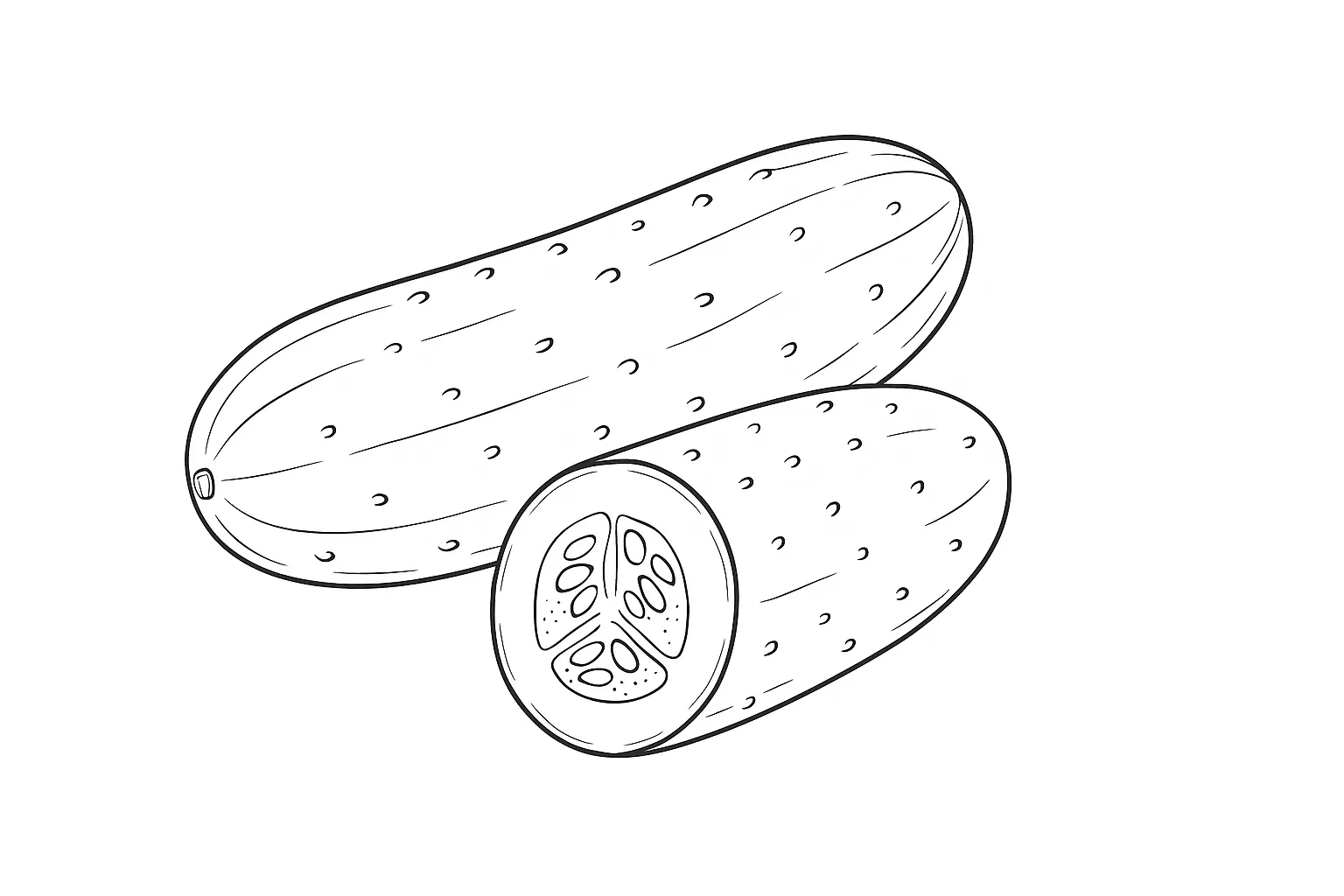 Cucumber Coloring Page – Realistic & Simple