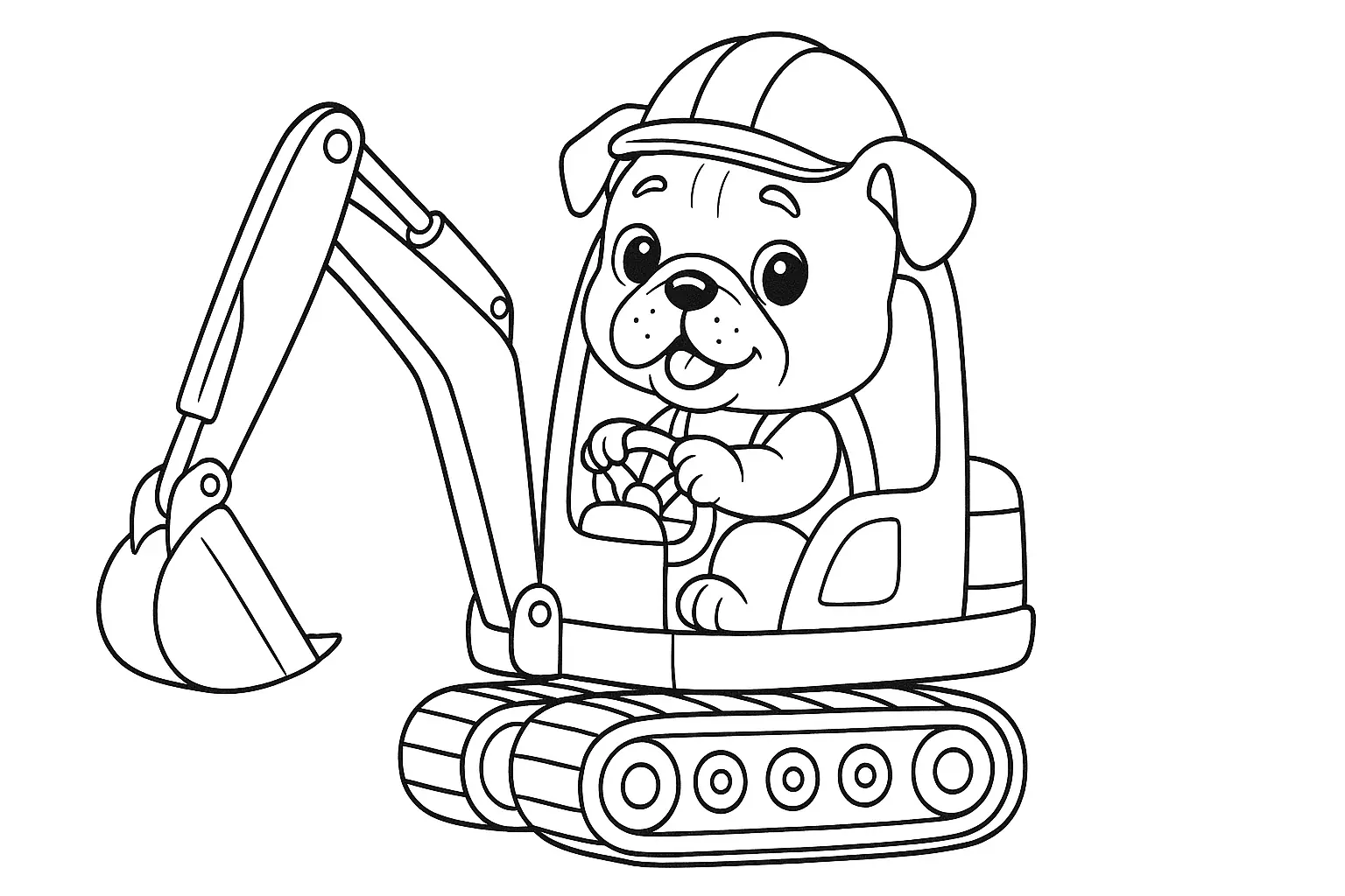 Digger Dog Coloring Page for Kids – Download Now