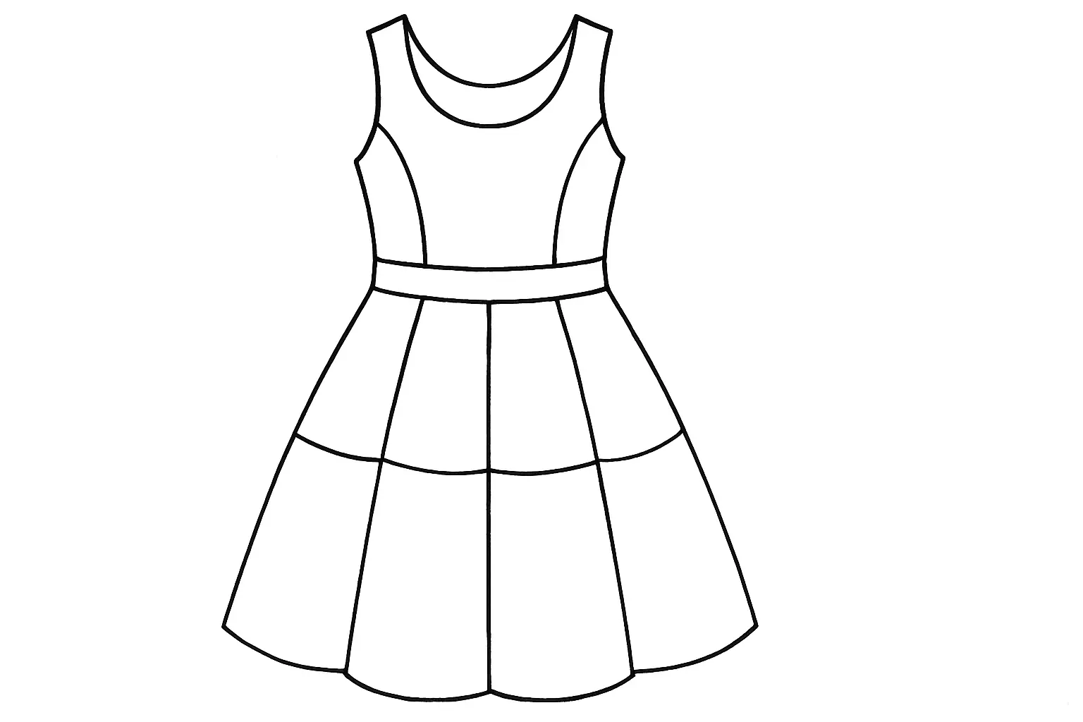 Dress Coloring Page – Fashion to Design & Create (PDF)