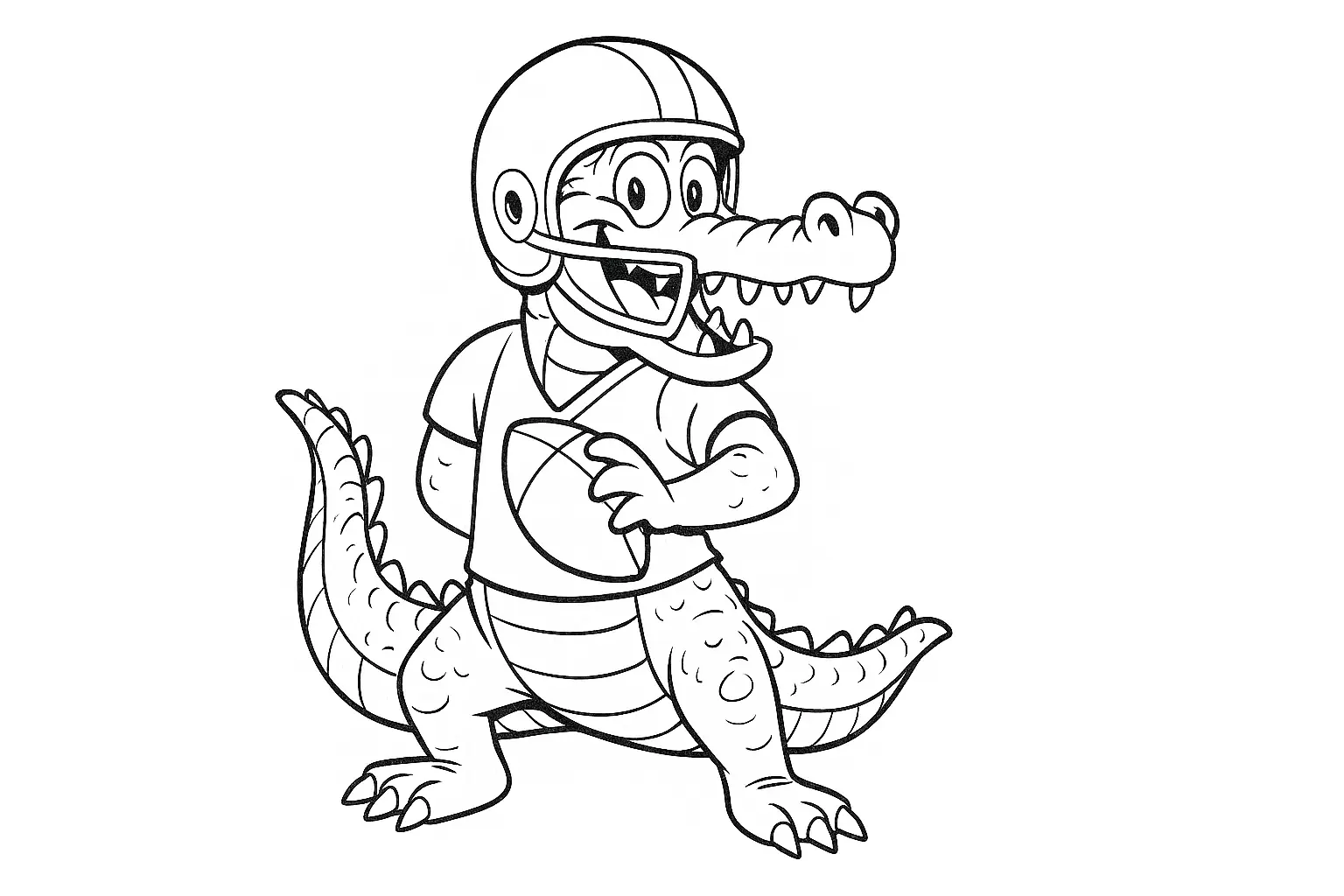 Football Crocodile Coloring Page – Free PDF