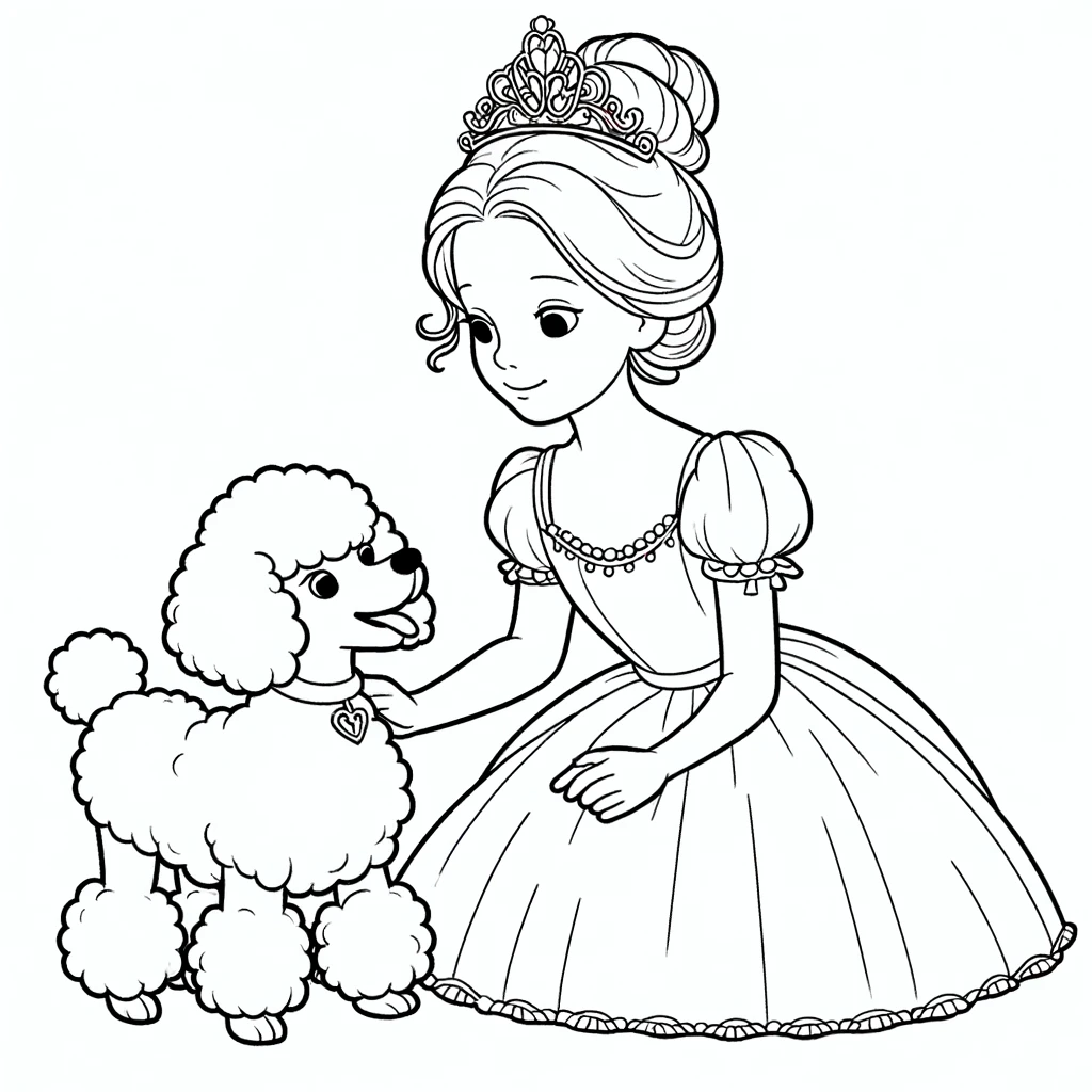 Adorable Princess and Poodle Friendship