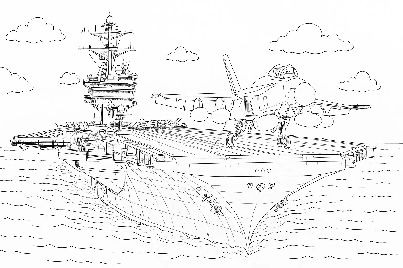 Aircraft Carrier with Fighter Jet