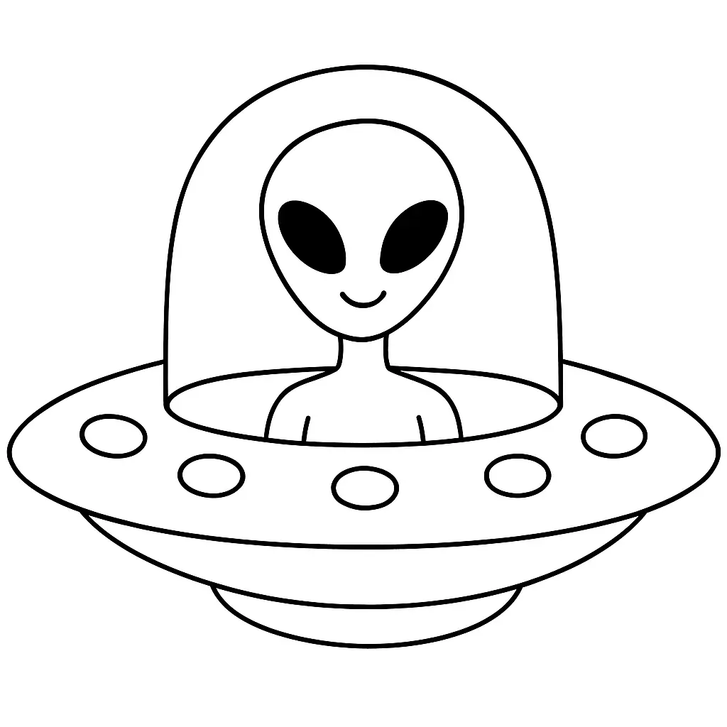Alien Spaceship Coloring Page – Exciting Template for Kids
