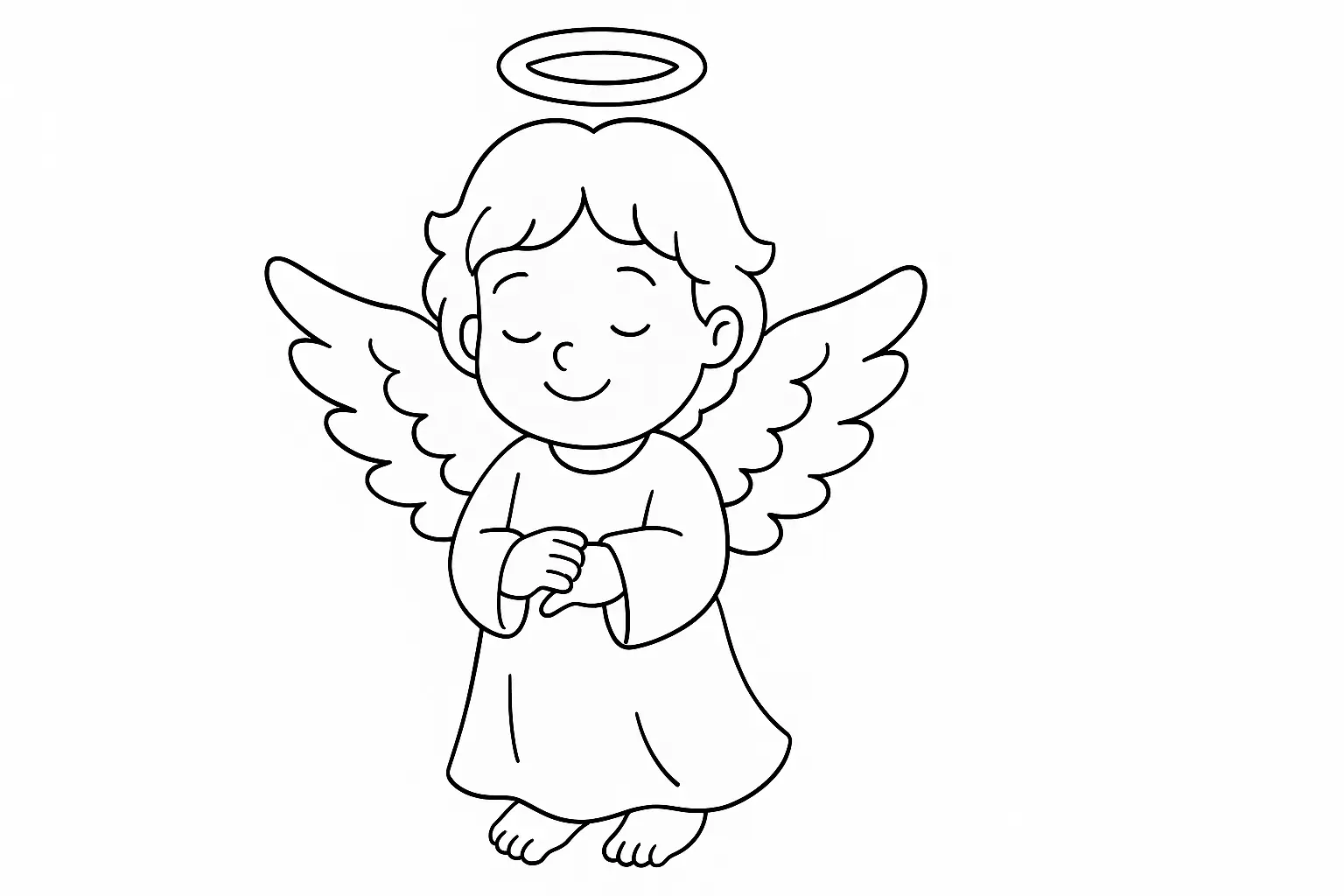 Angel Coloring Page – Free Template for Kids