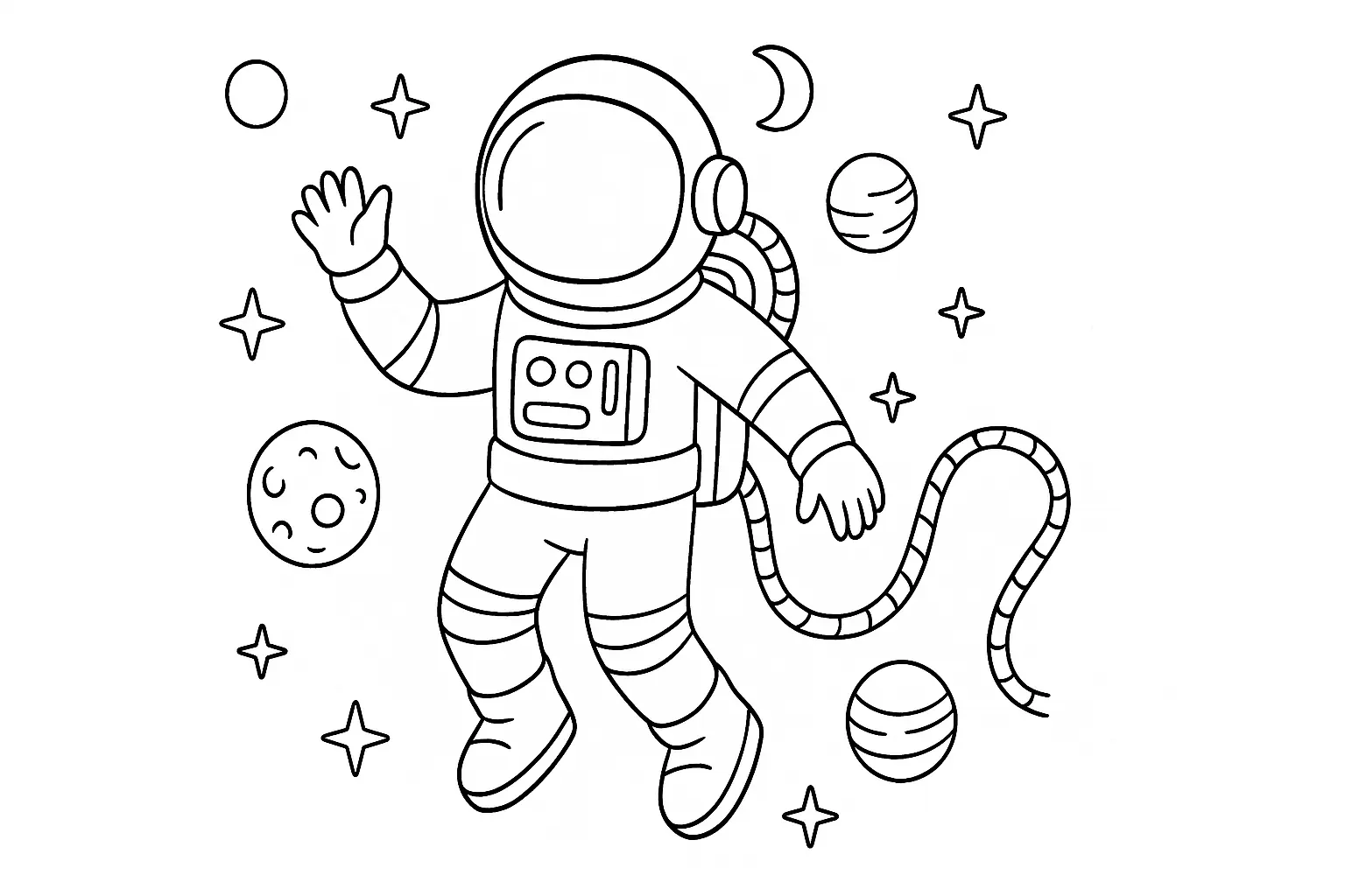Astronaut Coloring Page – Spacewalk (Free PDF)