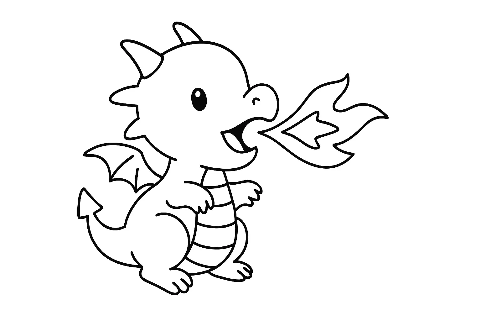 Baby Dragon Coloring Page – Free to Download and Print