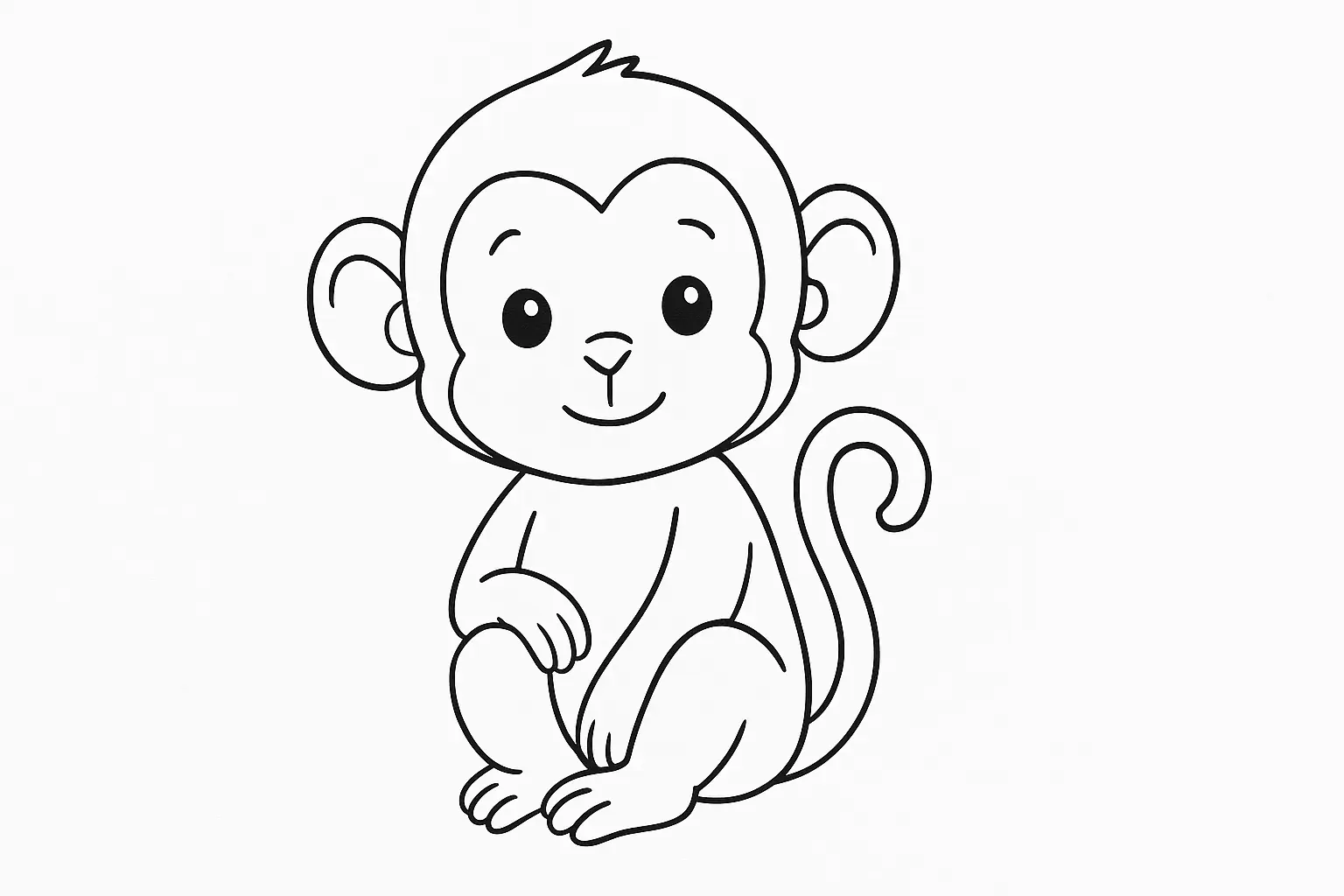 Baby Monkey Coloring Page for Kids