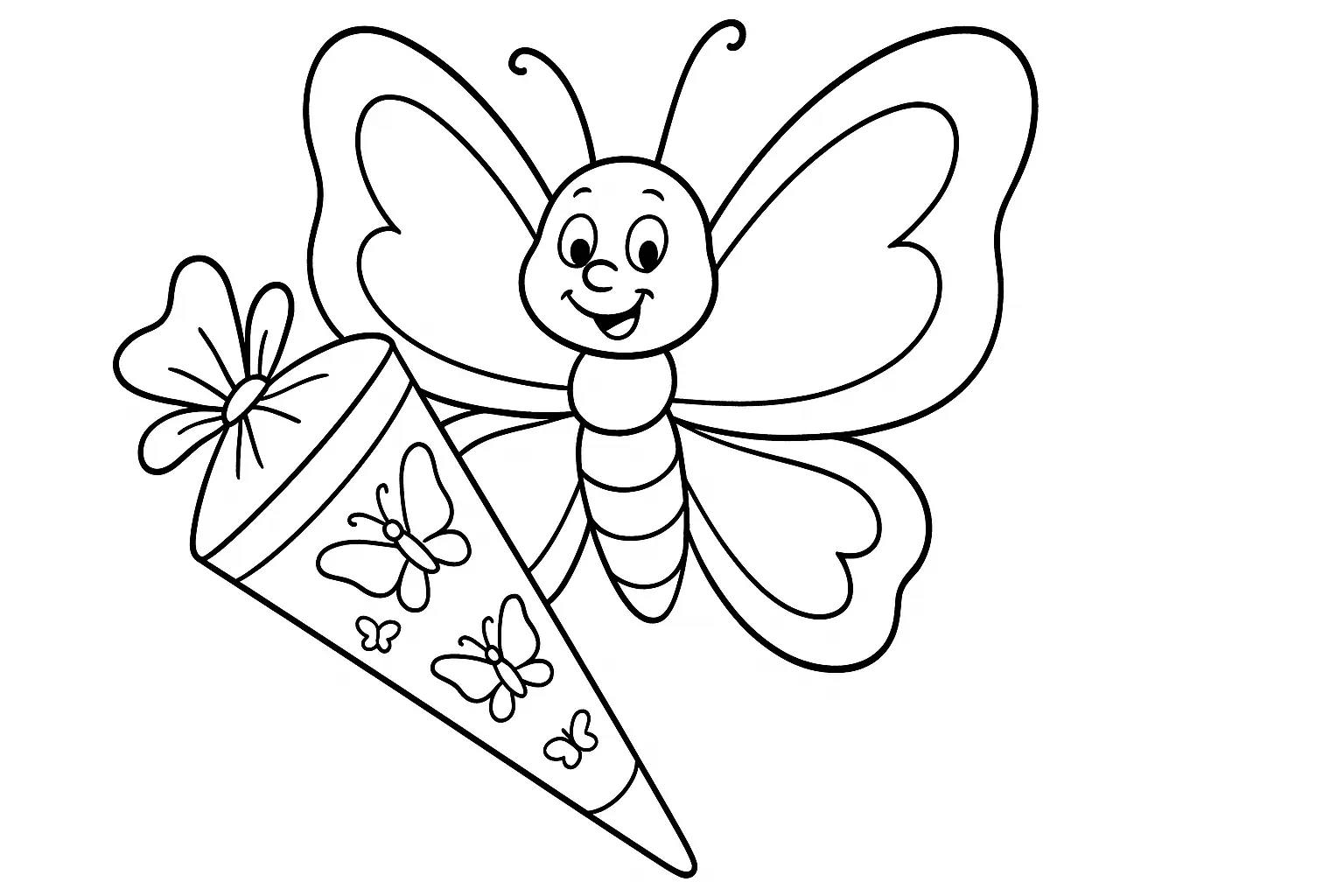 Back-to-School: Butterfly with School Cone & Bow