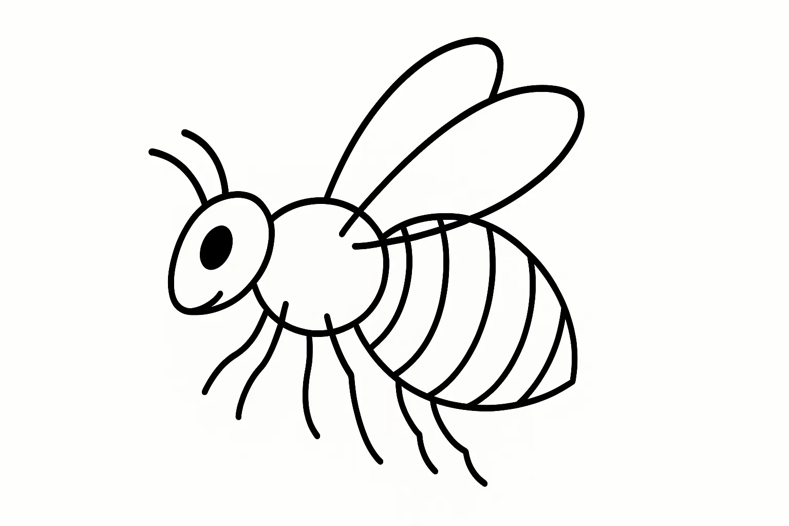 Bee Coloring Page – Free Printable Template