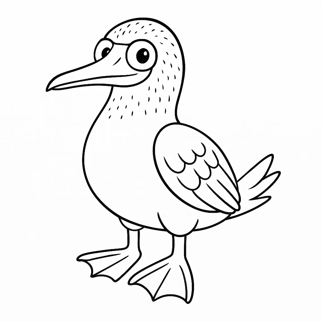 Big-Eyed Booby – Kids’ Coloring Page PDF