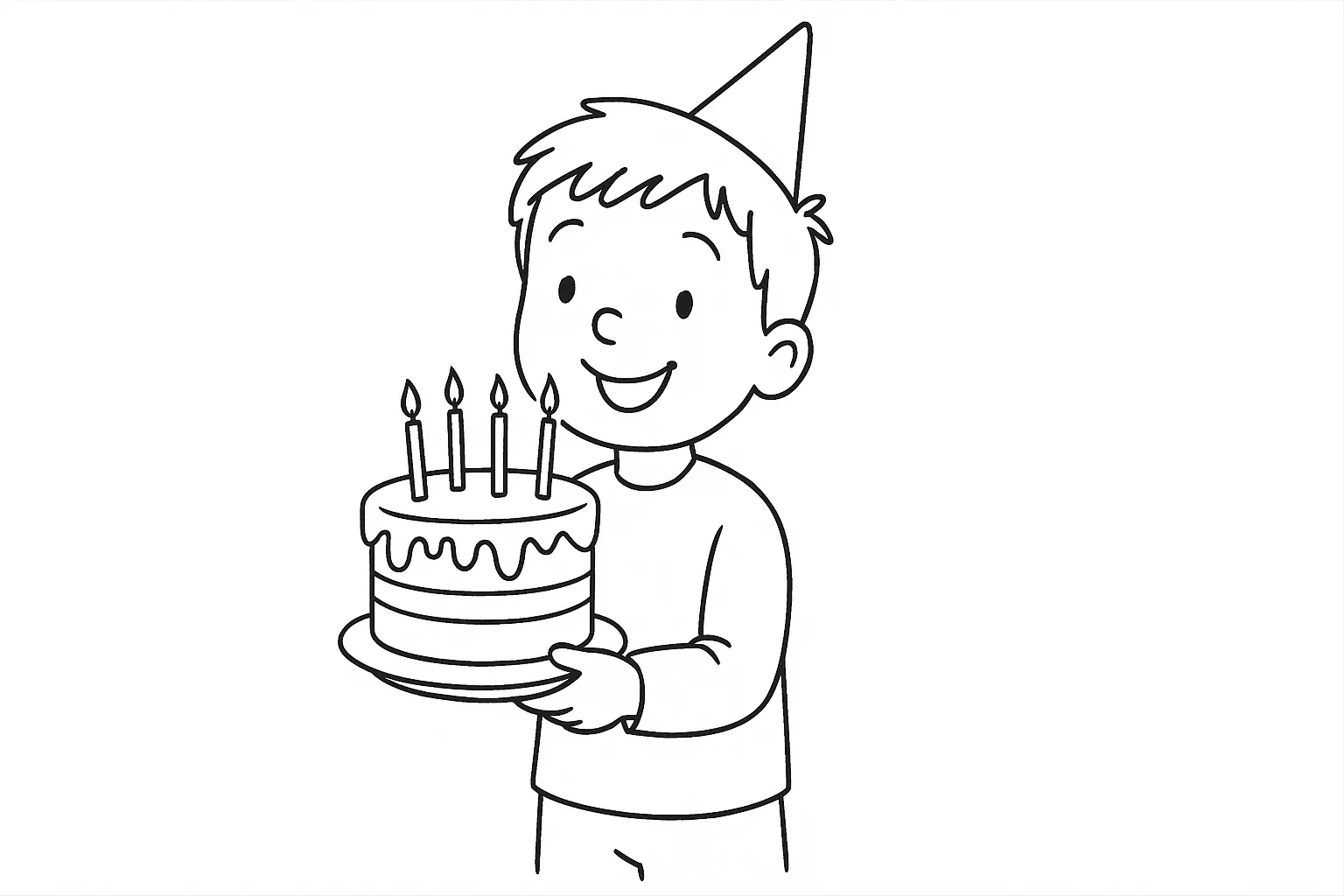 Birthday Cake Coloring Page – Free Printable