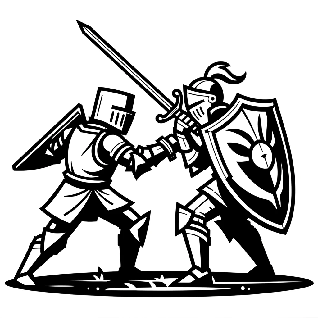 Brave Knights in Battle to Print