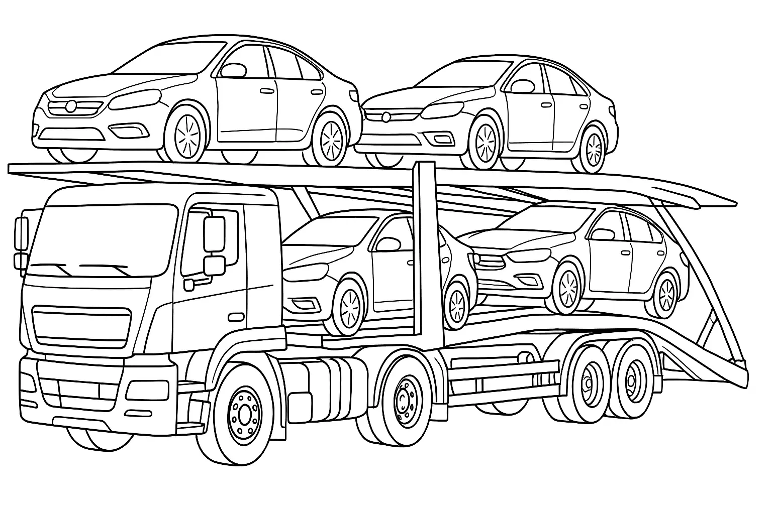 Car Transporter with Cars