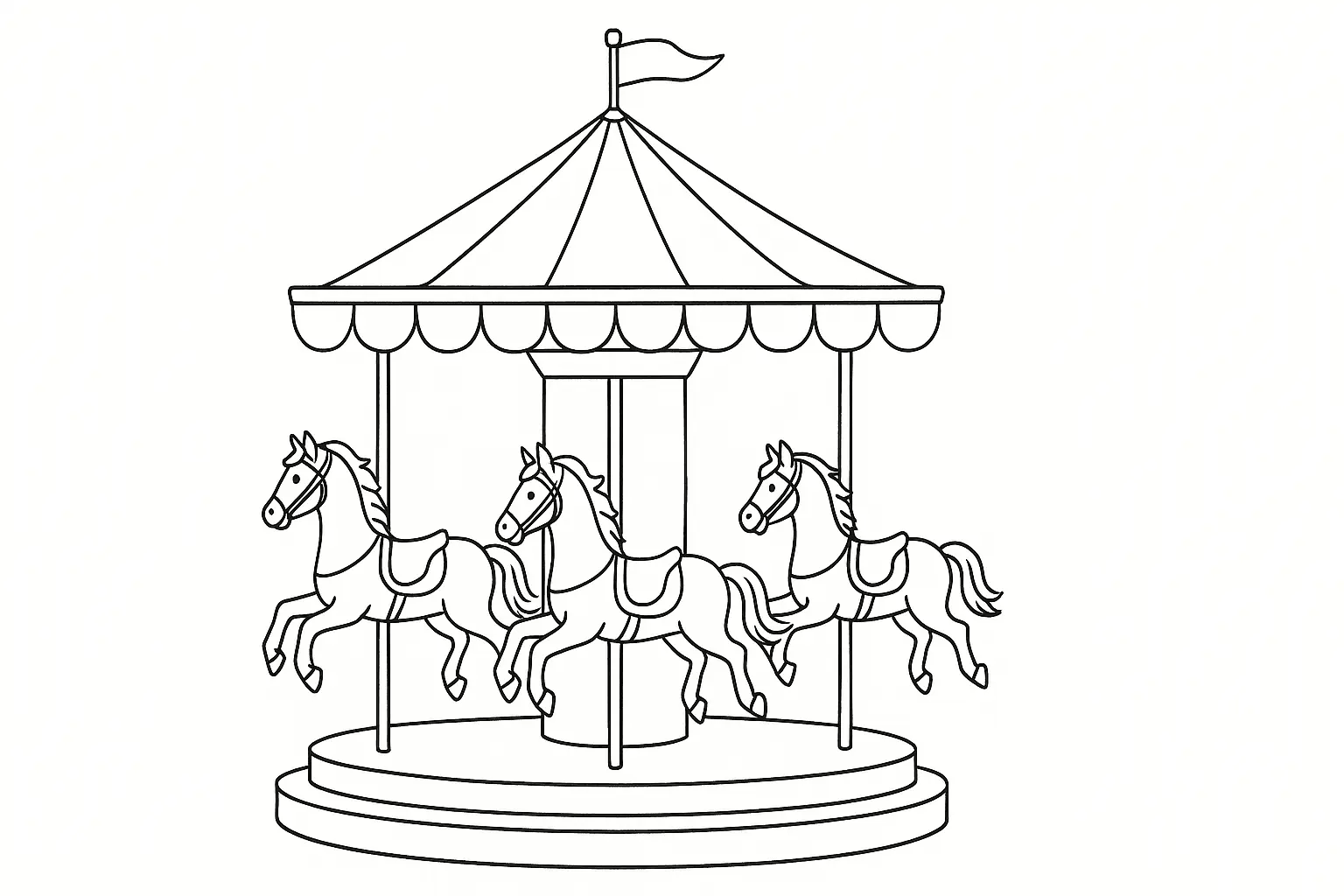 Carousel Coloring Page – Free Printable Download