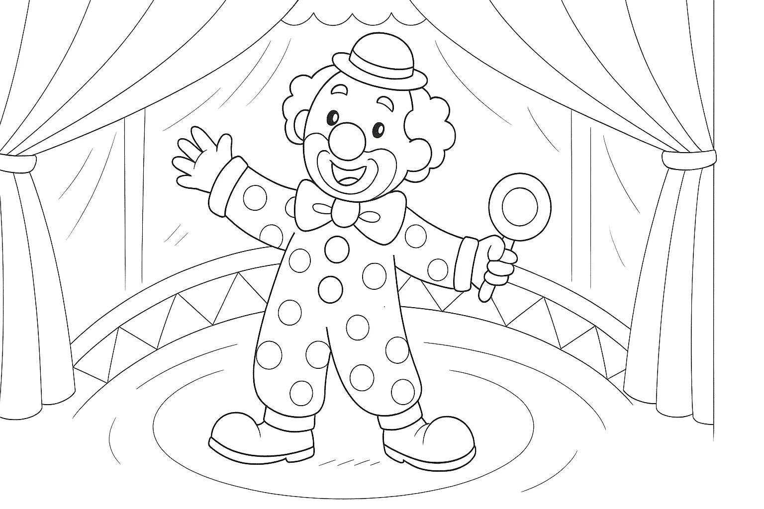 Circus Clown Coloring Page for Printing