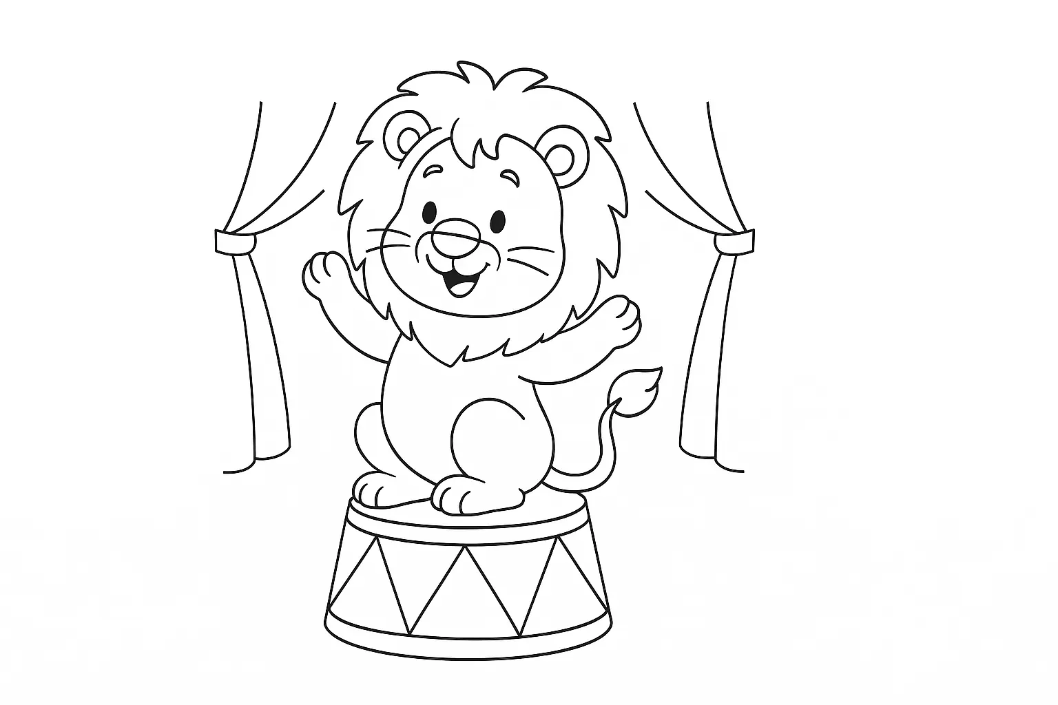 Circus Lion Coloring Page: Free PDF for Kids