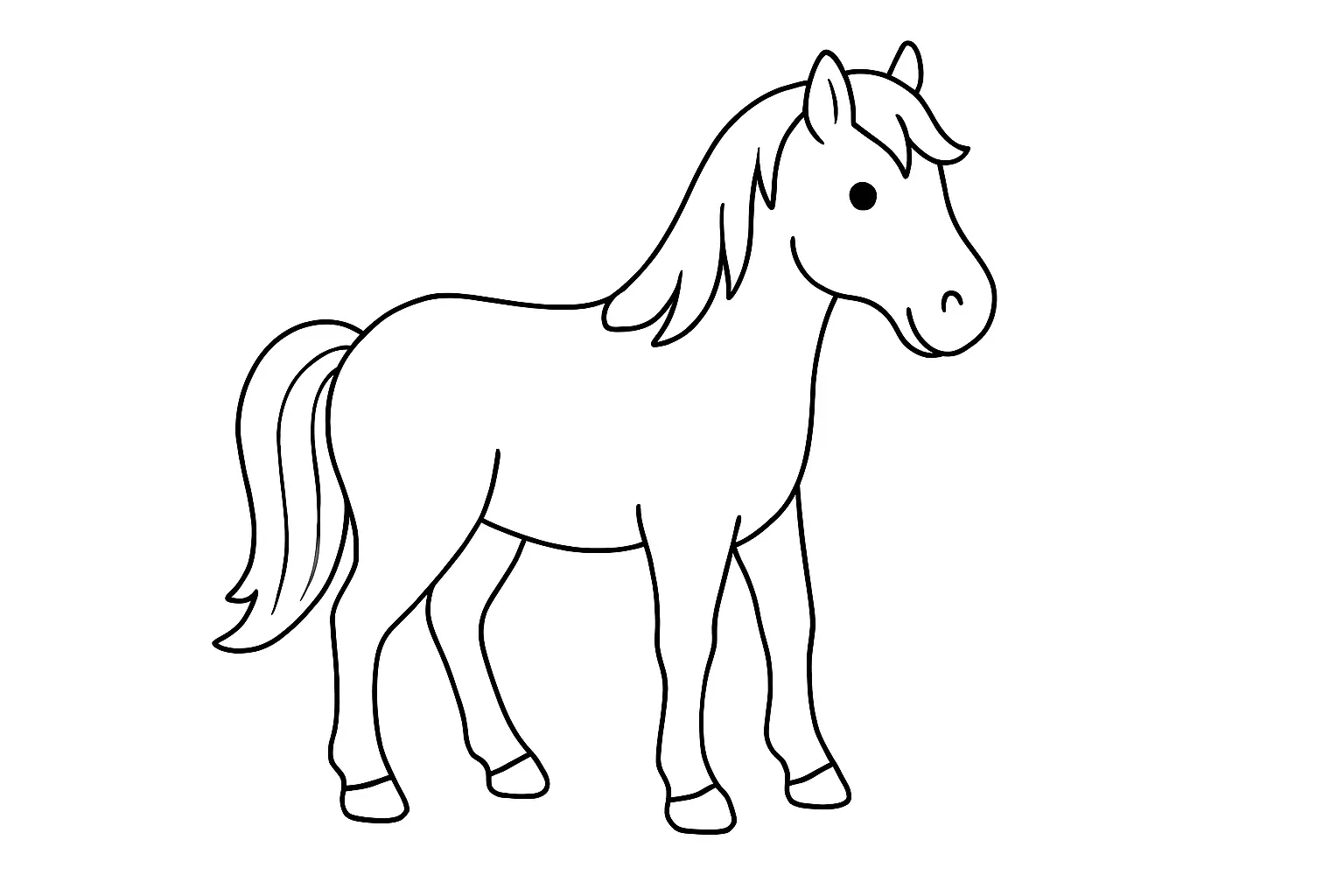 Clearly and Simply Designed Horse Motif