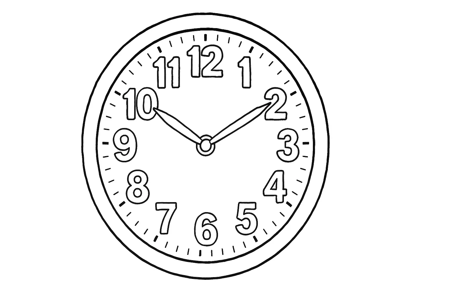 Clock with Numbers for Coloring