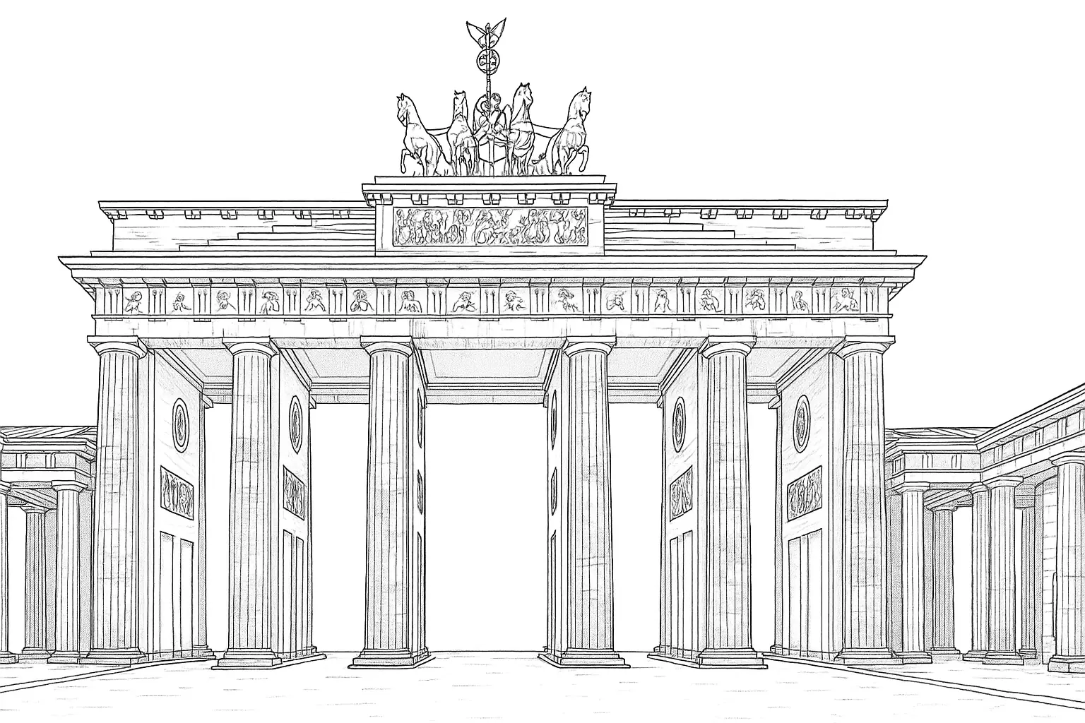Coloring Page Brandenburg Gate: Free Berlin Template