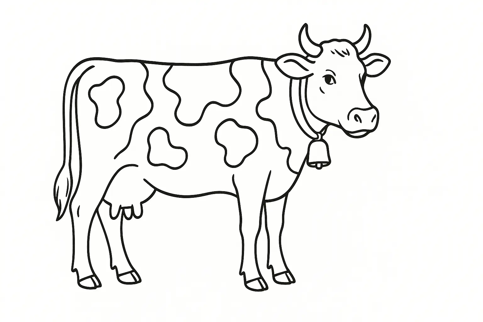 Cow Coloring Page – Free, Easy Template for Kids