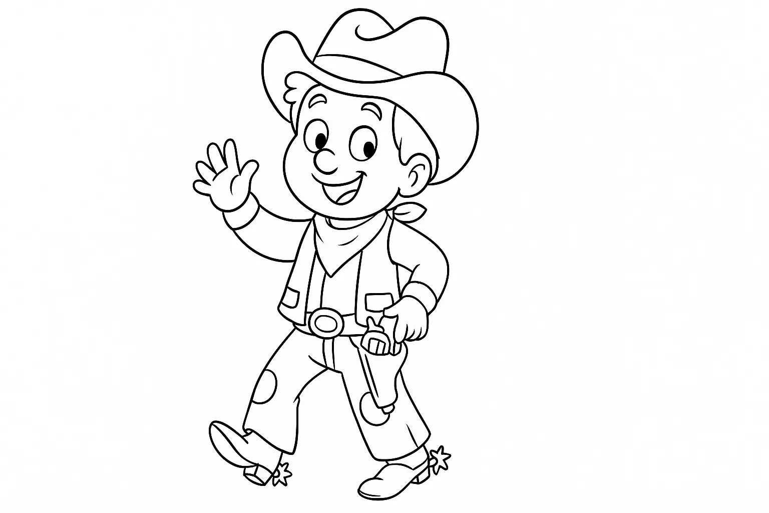 Cowboy Coloring Page – Kids Can Color This Template Bright