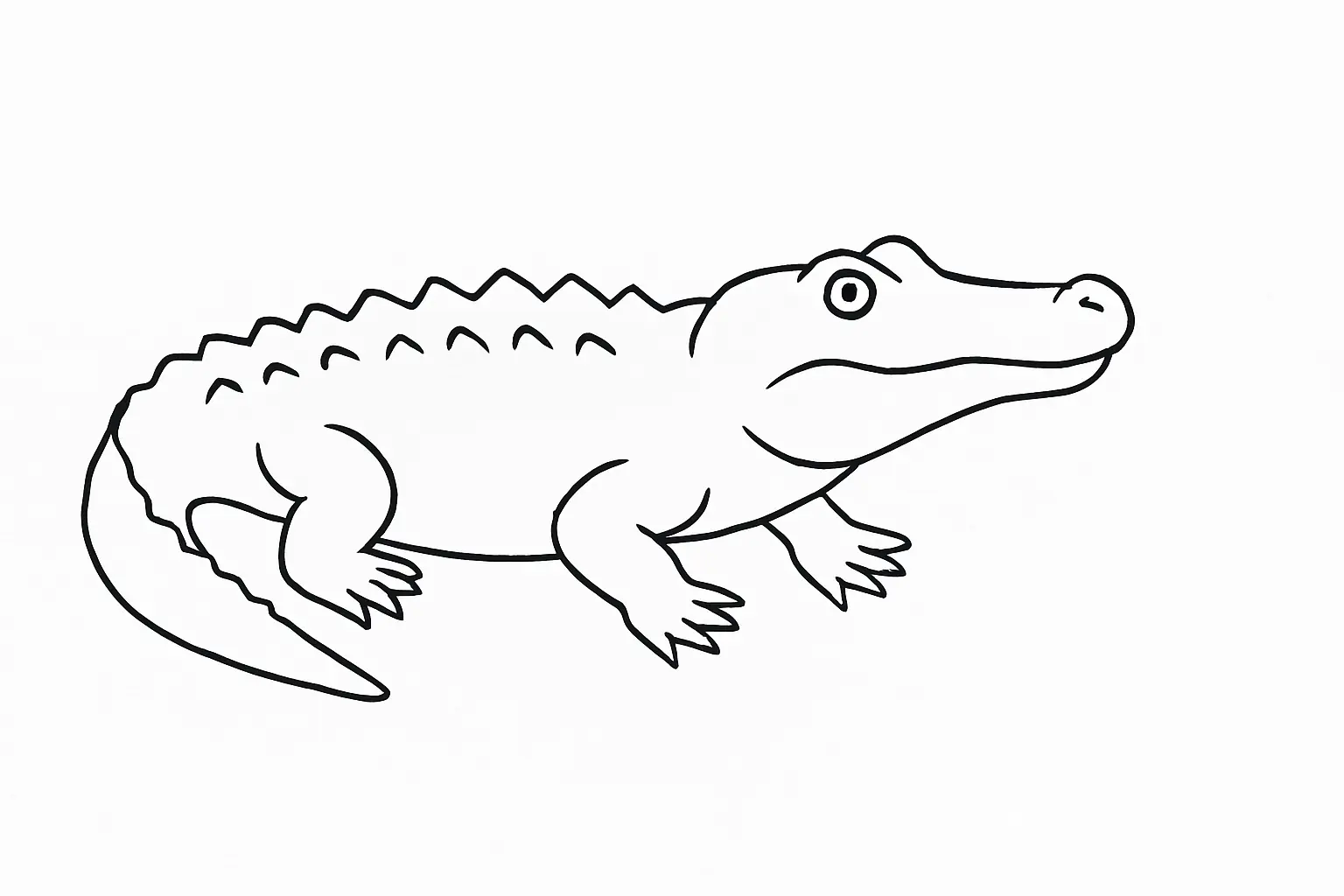 Crocodile Coloring Page for Kids – Free A4 Template