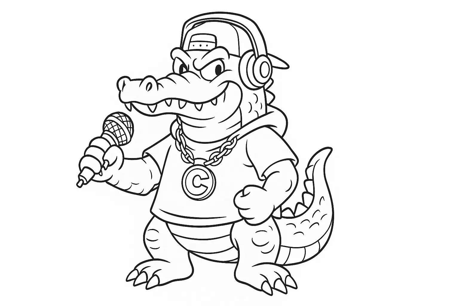 Crocodile in Cap & Hoodie – Rapper Animal PDF