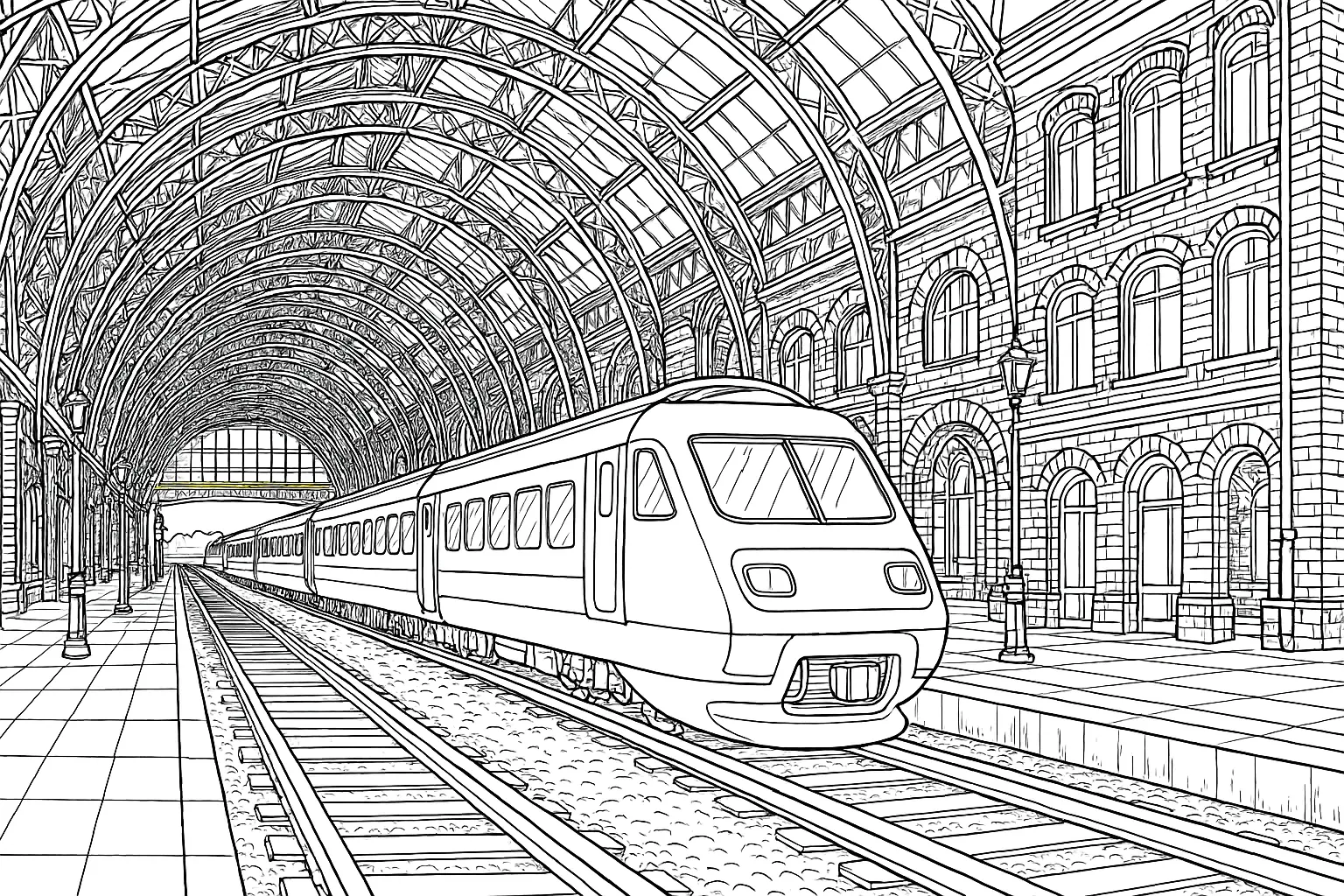 Detailed Train Station Building