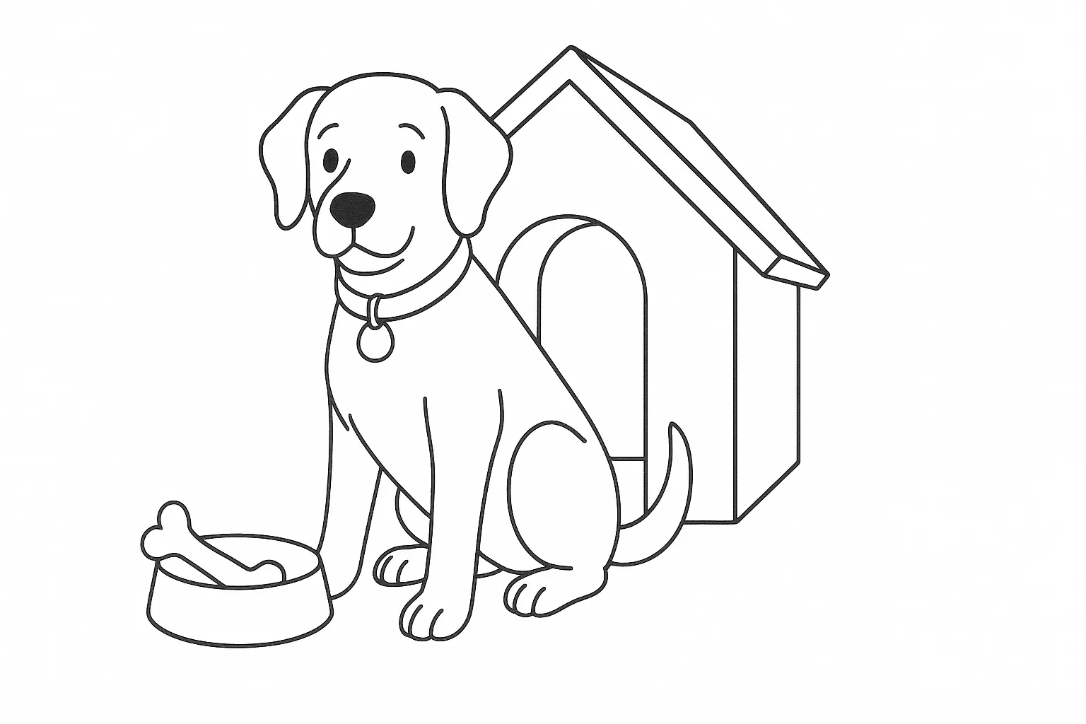Dog Coloring Page: Lovely Template for Kids – Free Download