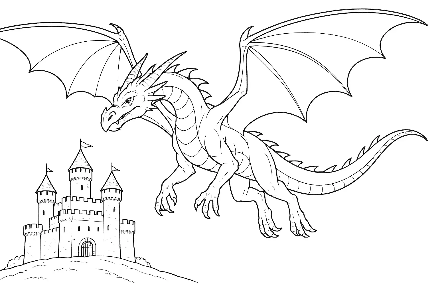 Dragon Coloring Page – Free Download, Color Right Away