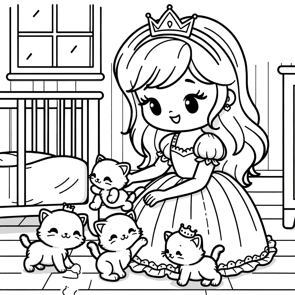 Enchanting Kittens and Their Princess