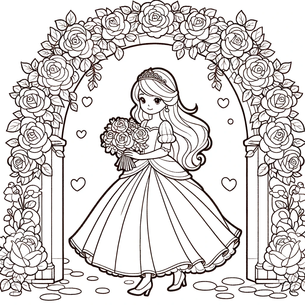 Enchanting Princess in a Rose Arch - Creativity for Kids