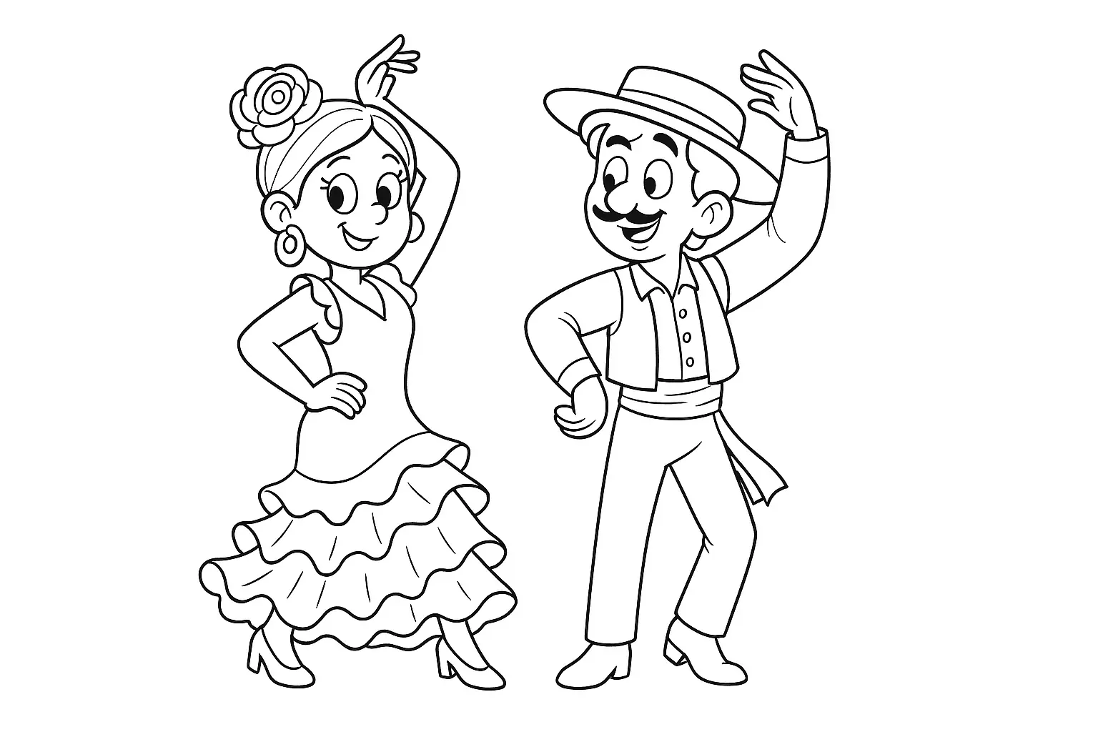 Flamenco Coloring Page – Spanish Dance for Kids