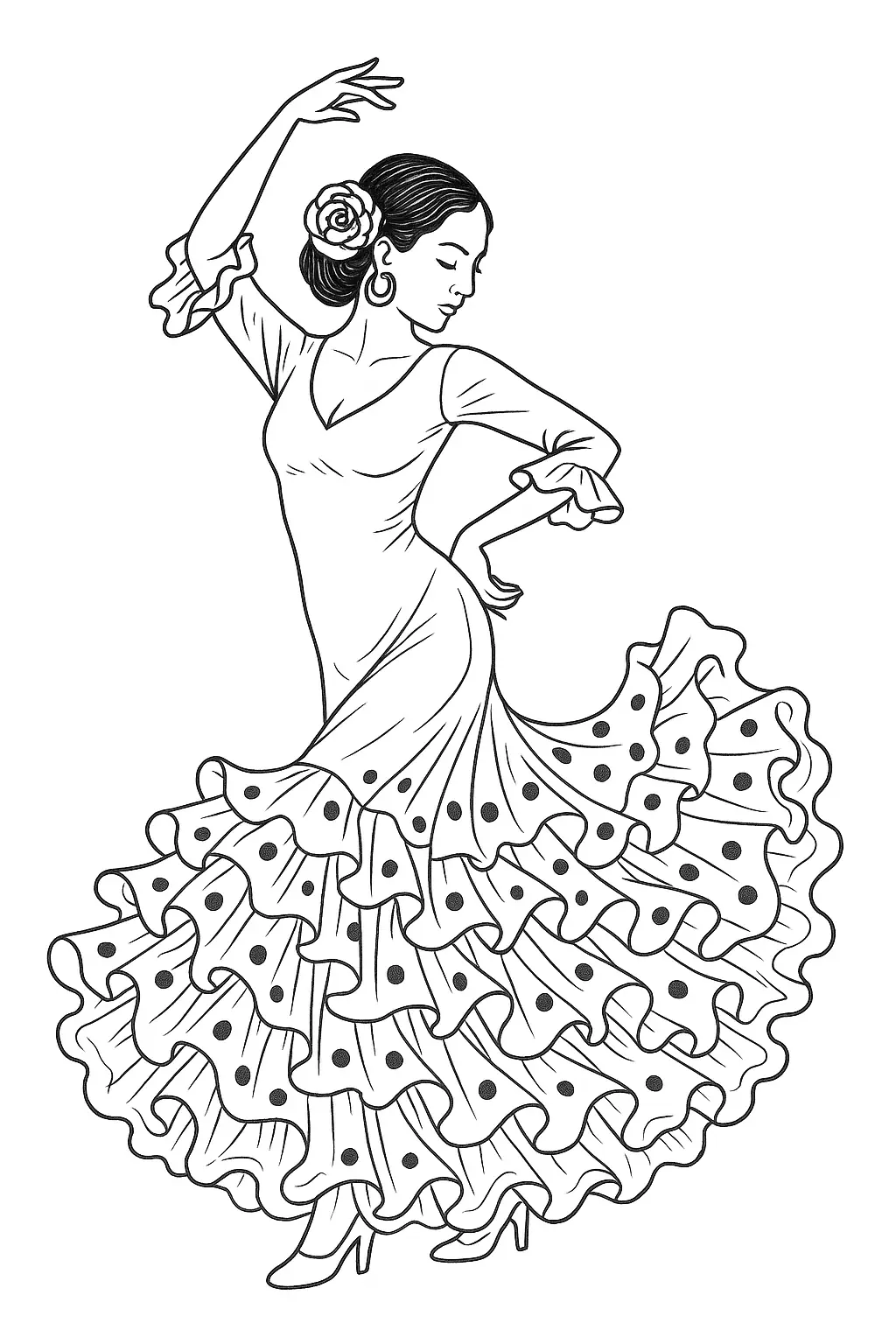 Flamenco Dancer – Elegant Coloring Page