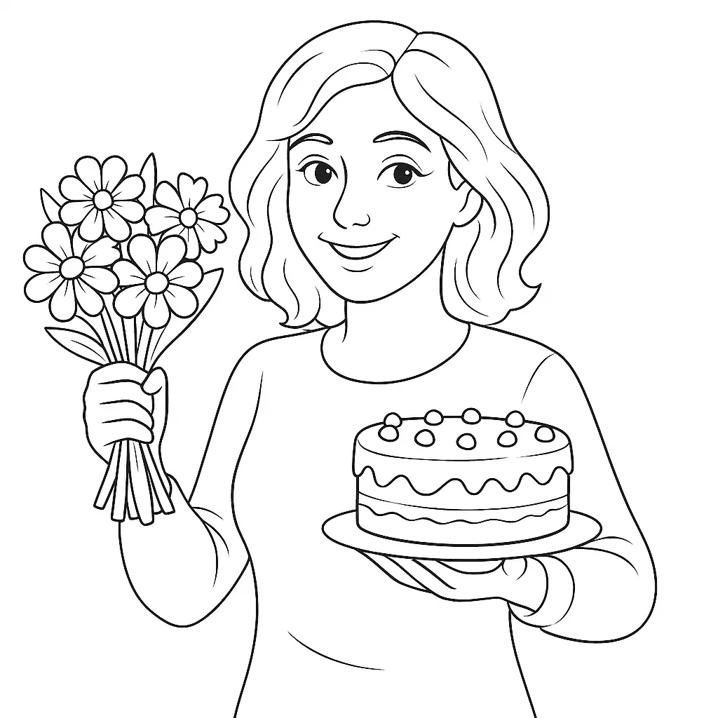 Flowers and Cake for Mother's Day