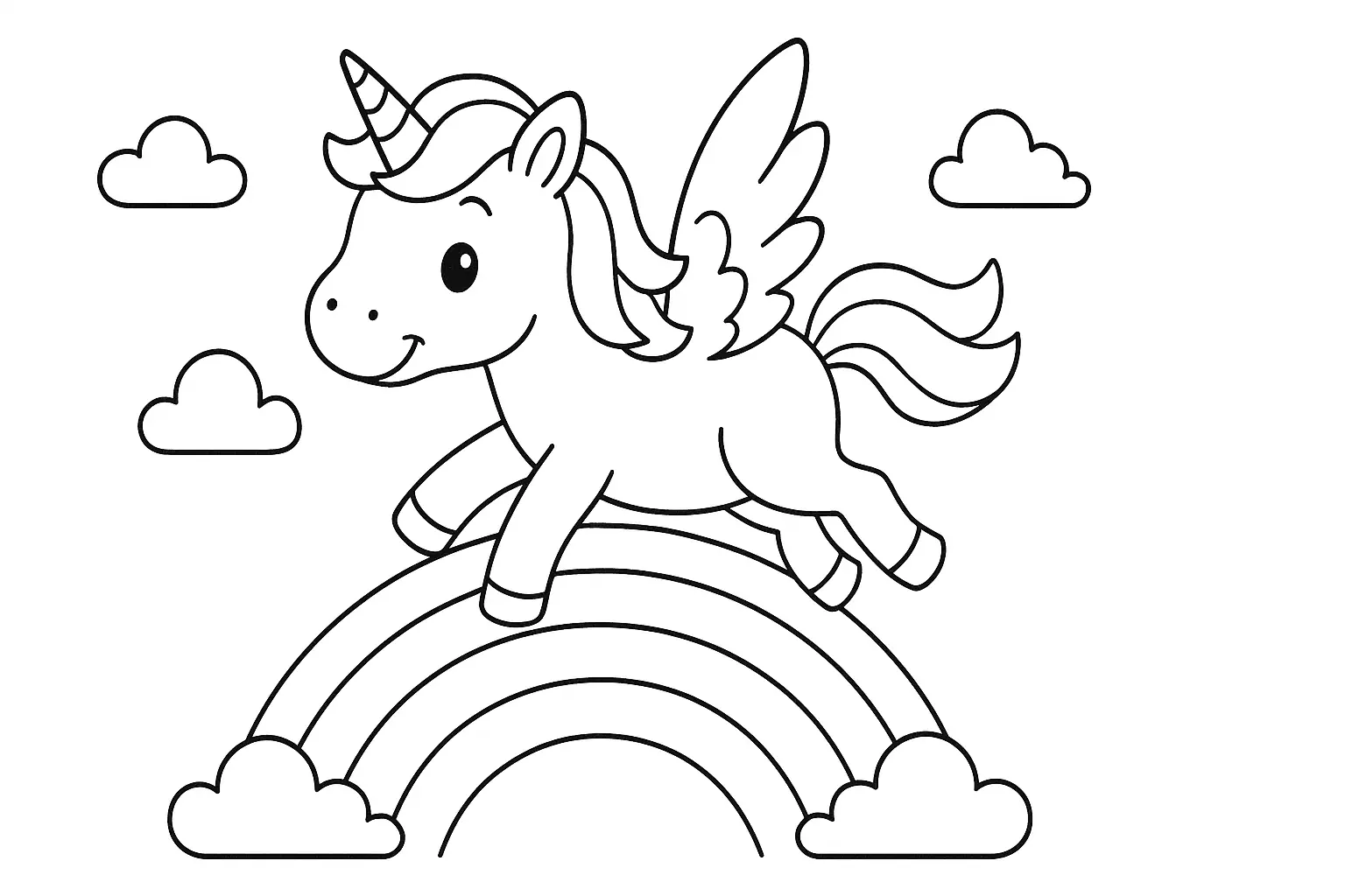 Flying Unicorn with Rainbow