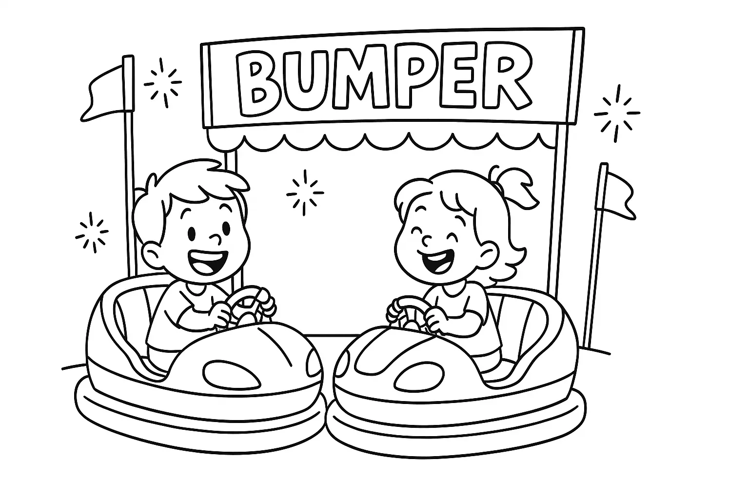 Free Bumper Car Coloring Page to Print
