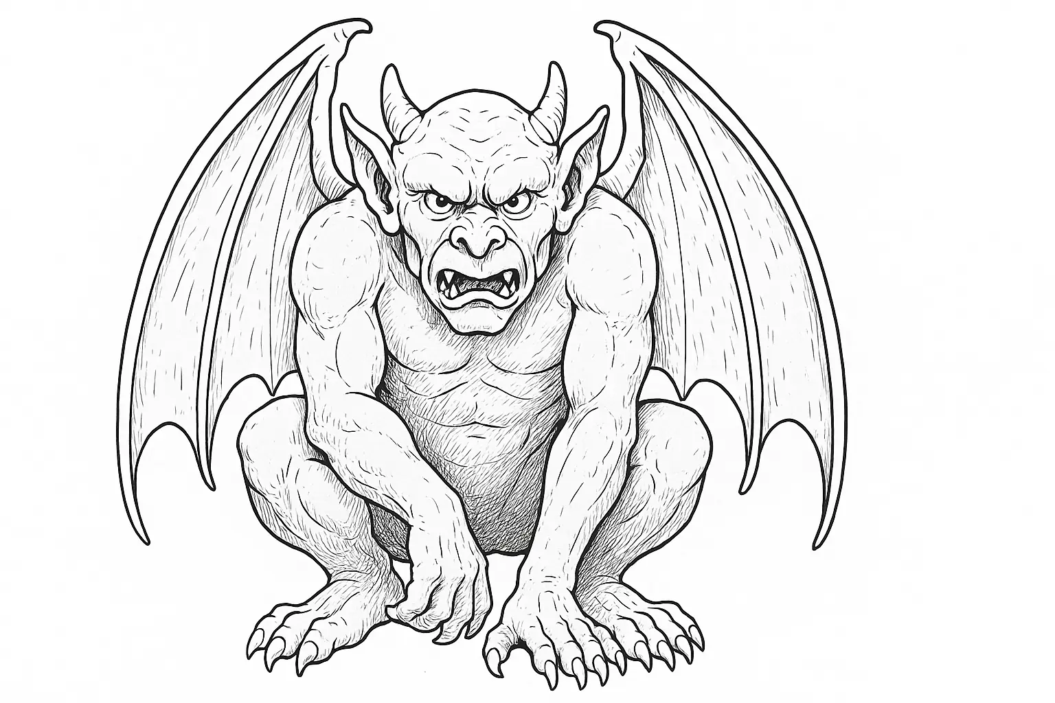 Free Gargoyle Coloring Page – Detailed Template