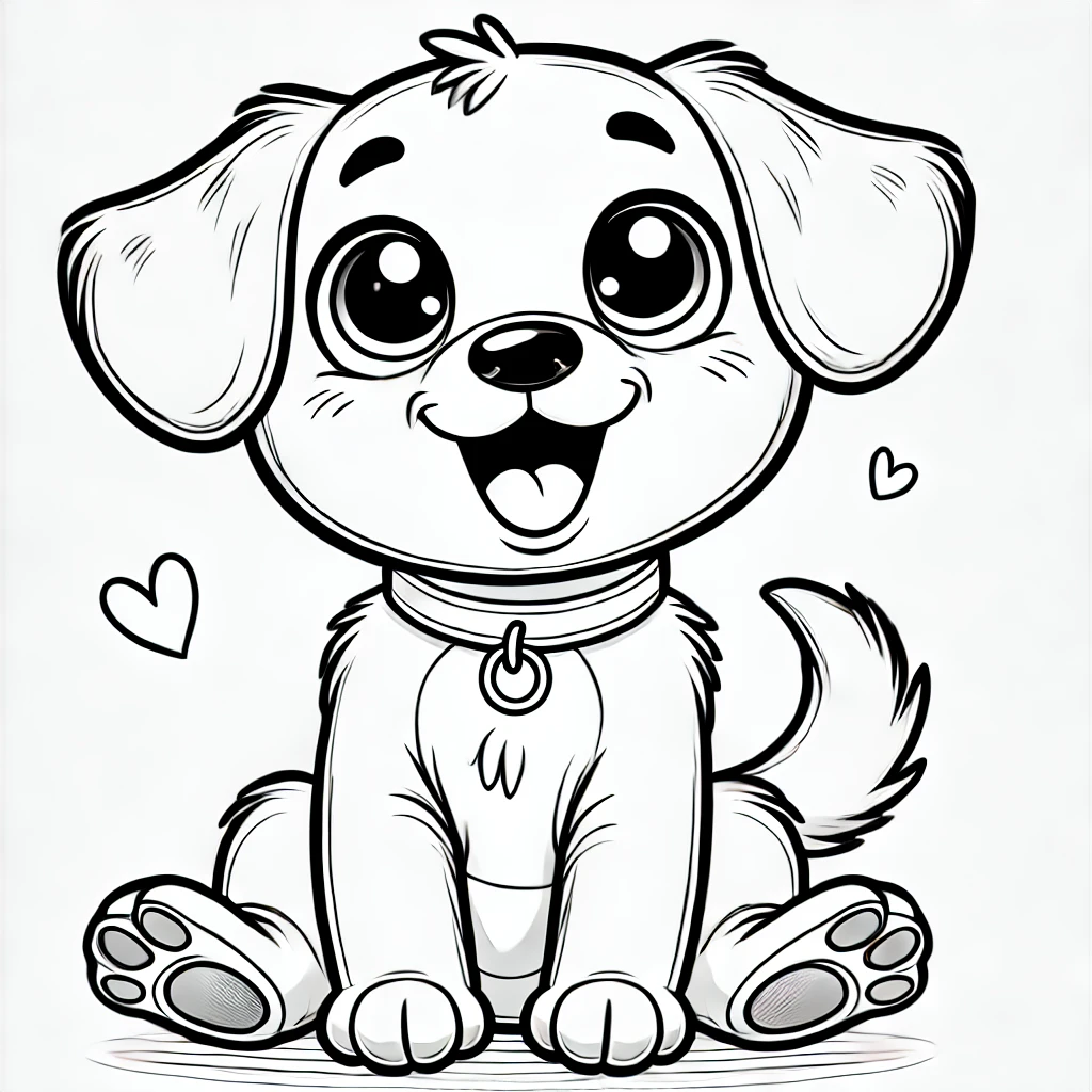 Friendly puppy to print for kids