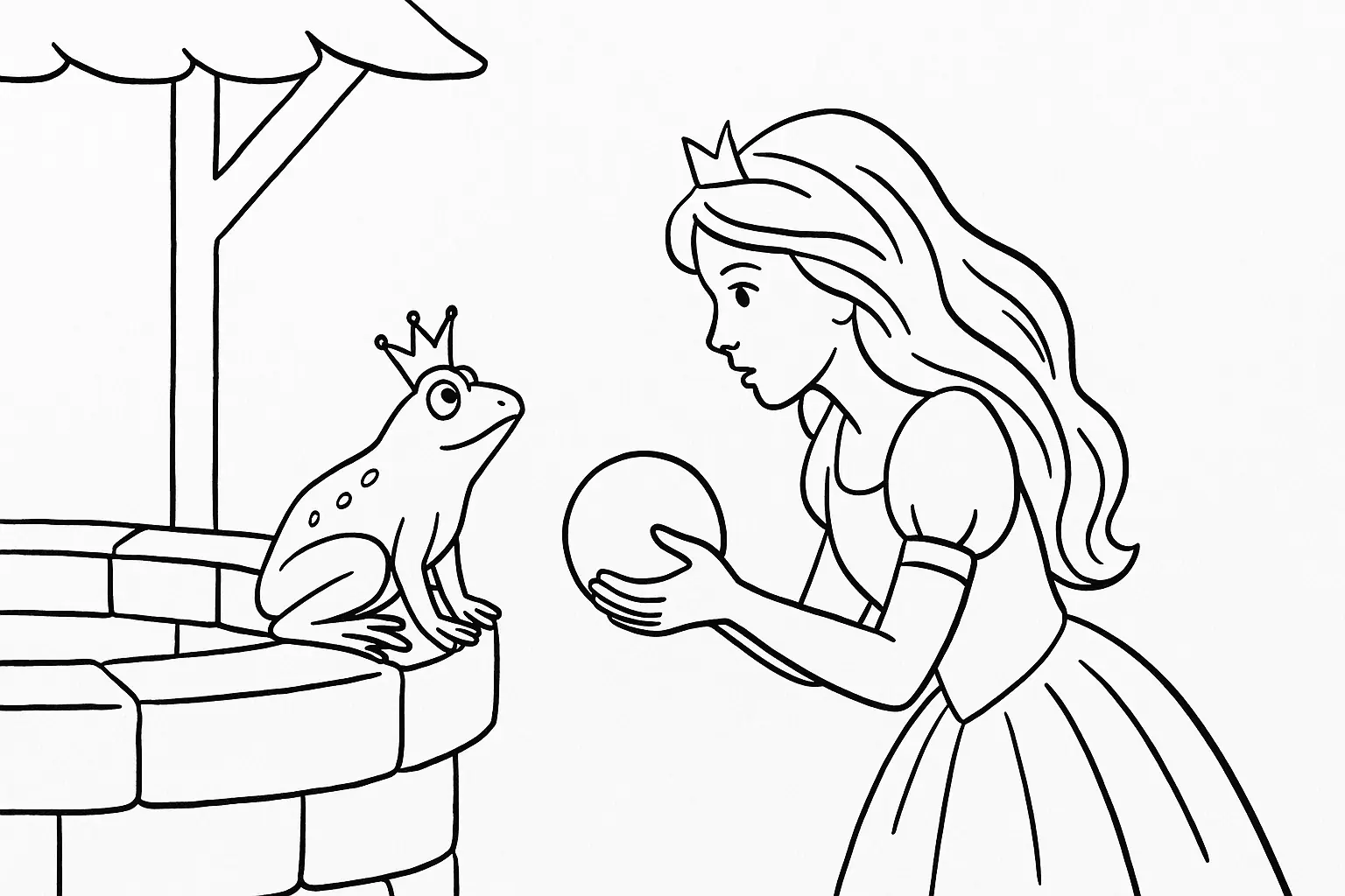 Frog King Coloring Page – Free Printable