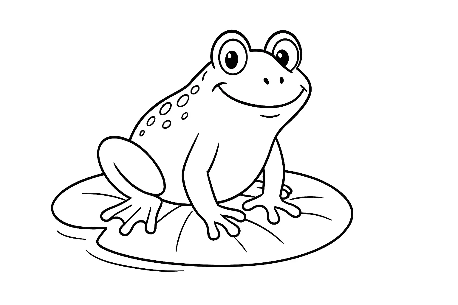 Frog on a Lily Pad – Printable Coloring Page