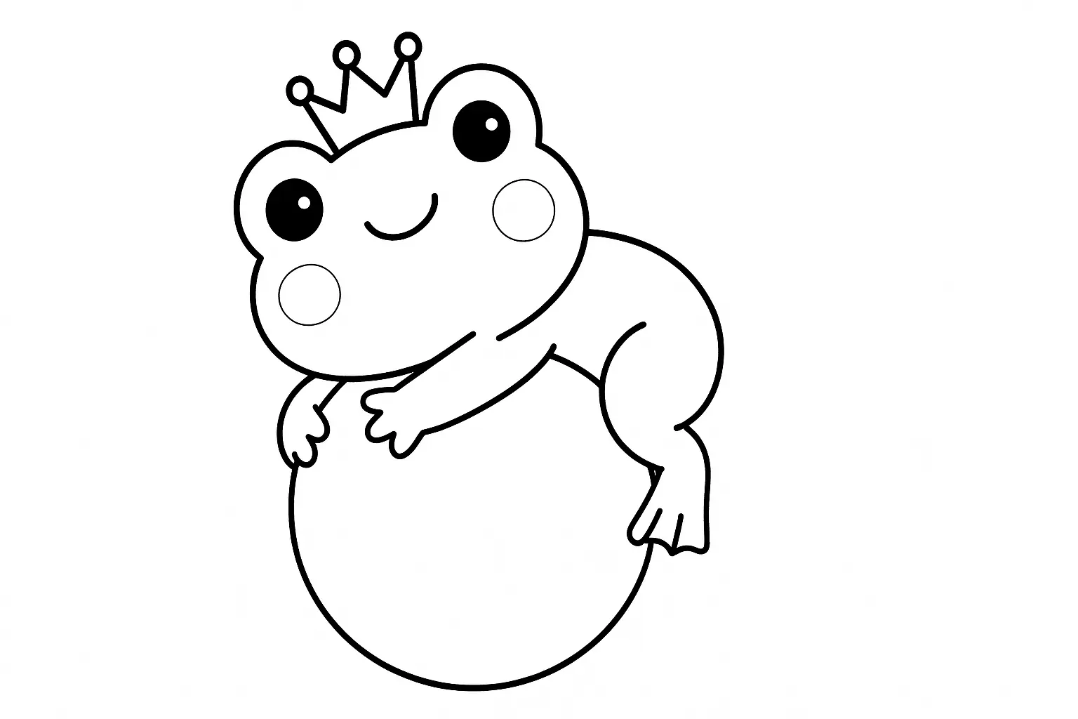 Frog Prince with Ball – Fairy-Tale Coloring Page