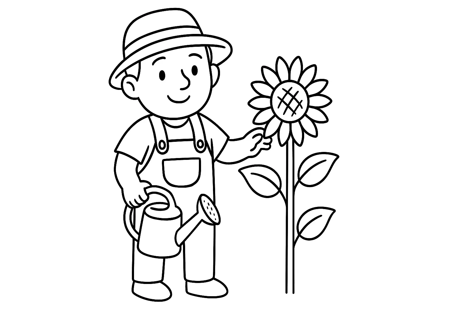 Gardener with Flower and Watering Can
