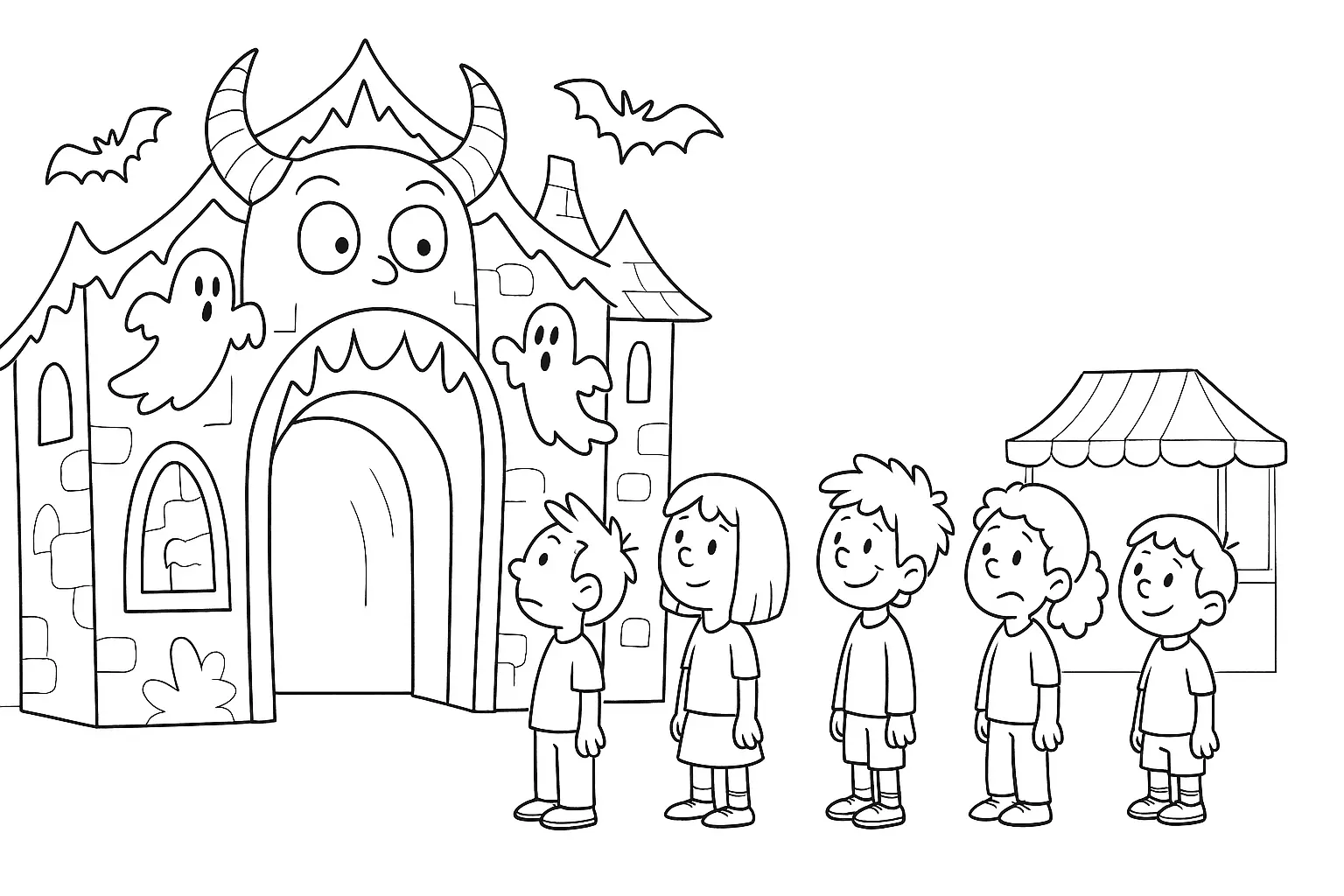 Haunted House Coloring Page – Free Download for Kids