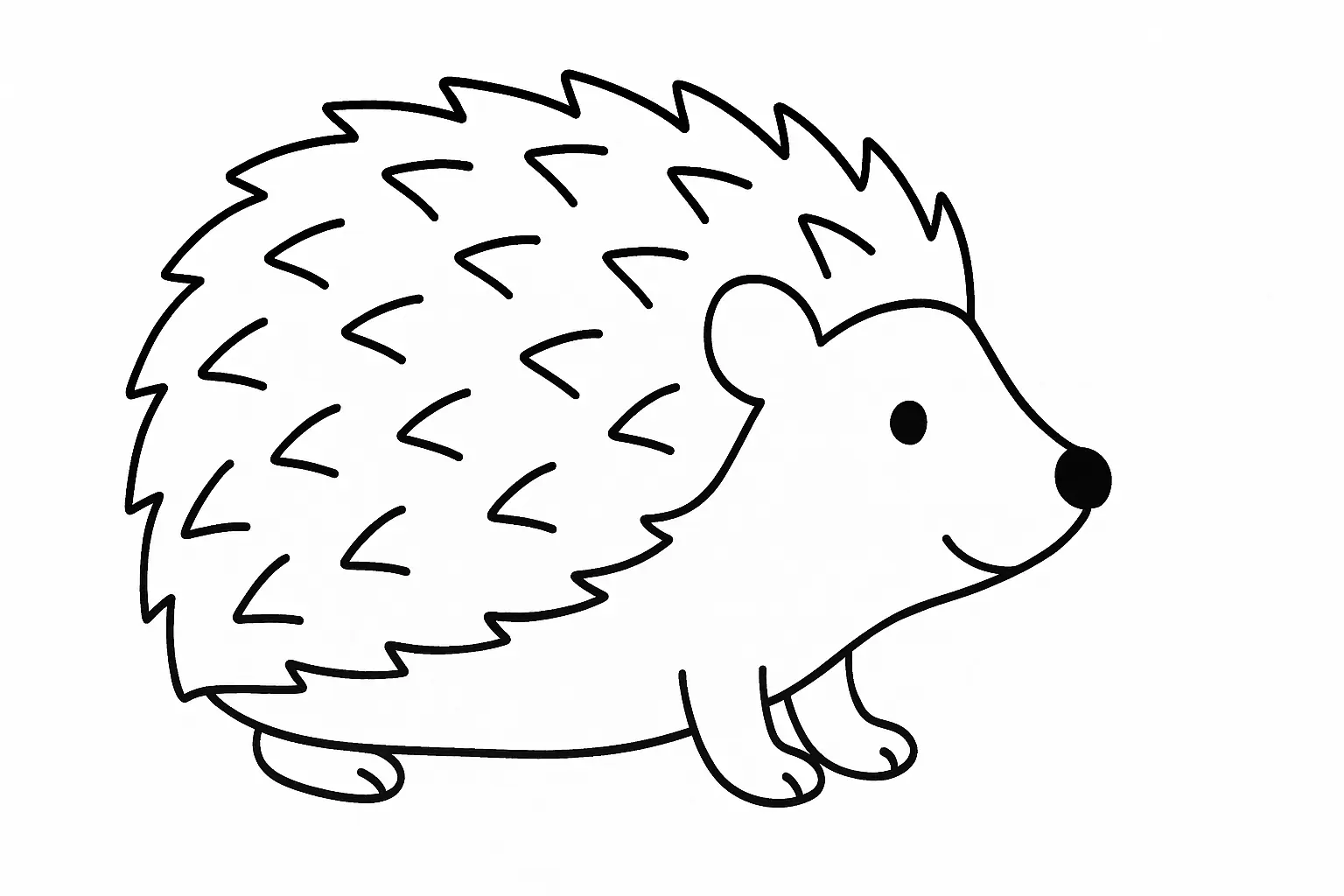 Hedgehog Coloring Page for Kids: Free A4 Template